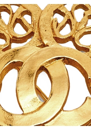 CHANEL Pre-Owned CC openwork brooch - Gold