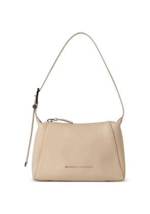 Brunello Cucinelli leather shoulder bag - Neutrals