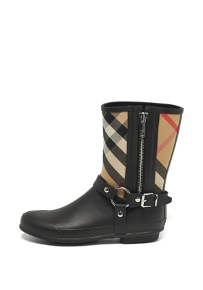 Burberry Pre-Owned check buckled boots - Black
