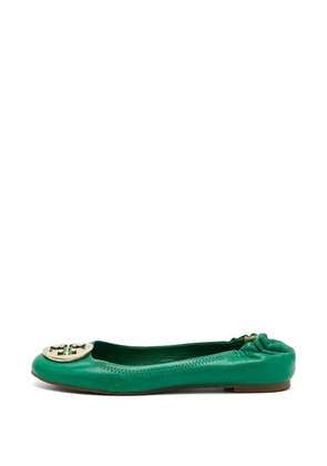 Tory Burch Minnie logo-medallion ballet flats - Green