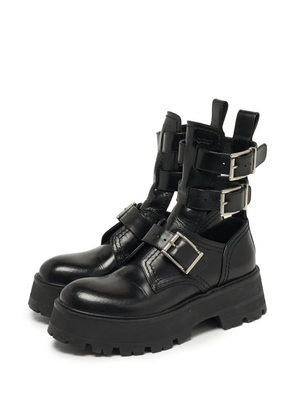 Alexander McQueen Pre-Owned buckled-detail boots - Black