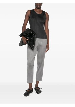 Pleats Please Issey Miyake pleated-design cropped trousers - Grey