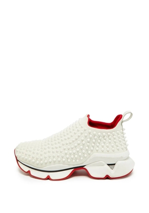Christian Louboutin Pre-Owned spike-embellishment slip-on sneakers - White