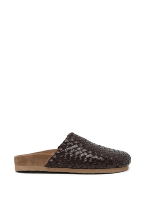 DRAGON DIFFUSION woven leather mules - Brown