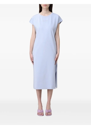 Ea7 Emporio Armani rhinestone-logo midi T-shirt dress - Blue