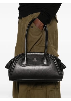 Vivienne Westwood Orb-plaque leather shoulder bag - Black