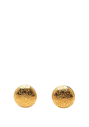 CHANEL Pre-Owned 1970-1980 Gold Plated Logo Lettering Clip On Earrings costume earrings