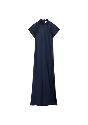 Claudie Pierlot lace-trim ruffled maxi dress - Blue