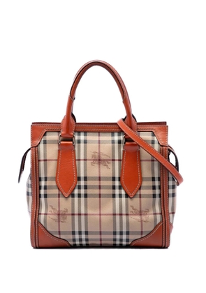 Burberry Pre-Owned 2000-2017 Small Haymarket Check Coated Canvas Honeywood Tote satchel - Neutrals