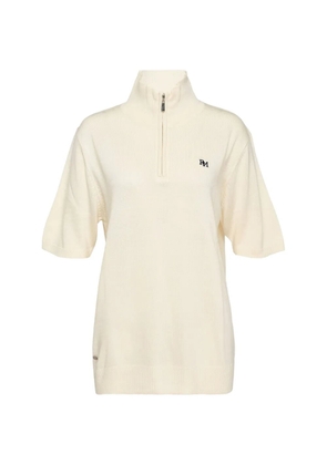 Rally Movement logo-embroidered quarter-zip sweater - Neutrals