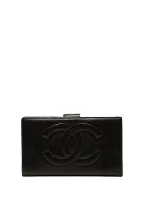 CHANEL Pre-Owned 1991-1994 CC Lambskin Bifold Wallet long wallets - Black