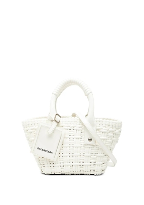 Balenciaga Pre-Owned 2018-2026 Faux Leather Bistro Basket Bag XXS satchel - White