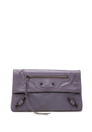 Balenciaga Pre-Owned 2018-2026 Lambskin Motocross Classic Envelope clutch bag - Purple