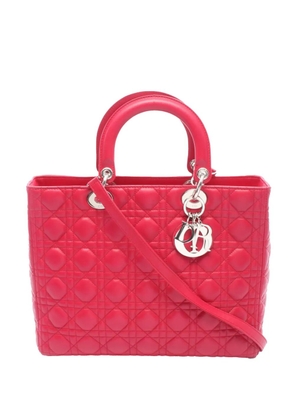Christian Dior Pre-Owned 2011-2014 Large Lambskin Cannage Lady Dior satchel - Pink