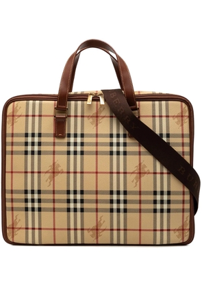 Burberry Pre-Owned 2000-2017 Haymarket Check Coated Canvas business bag - Neutrals