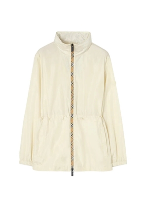 Burberry short Checker-tape nylon parka - Neutrals