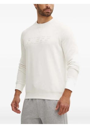 GUESS USA logo-embossed raglan-sleeve sweatshirt - White