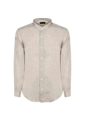 Dell'oglio mandarin-collar long-sleeve shirt - Neutrals