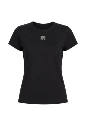 DKNY rhinestone-logo cotton T-shirt - Black