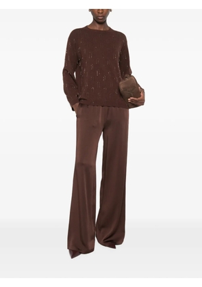 Fabiana Filippi bead-embellished long-sleeve sweater - Brown
