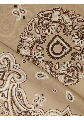 Ferragamo Arabesque print bandana - Neutrals