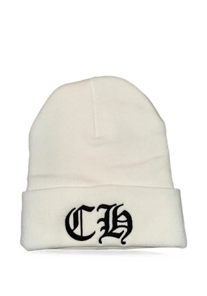 Chrome Hearts logo-embroidered beanie hat - White