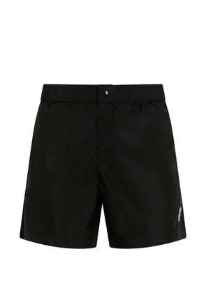 Moncler logo-patch side-stripe swim shorts - Black