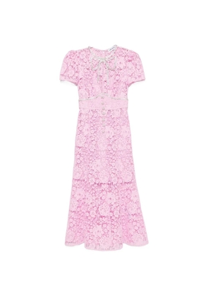 Self-Portrait crystal-embellished floral-lace midi dress - Pink