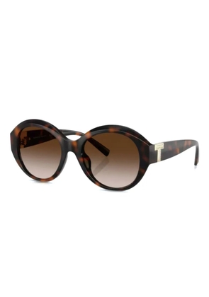 Tiffany & Co Eyewear logo-plaque sunglasses - Brown