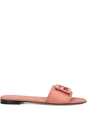FENDI FF-buckle leather sandals - Pink