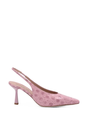 Notabene Emmely 70 crocodile-effect square-toe pumps - Pink
