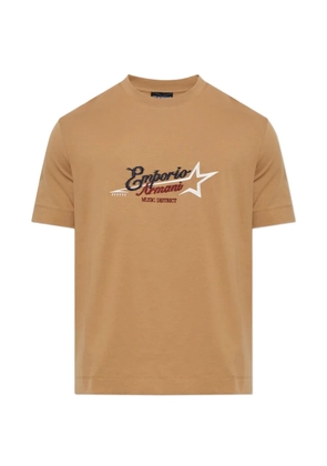 Emporio Armani logo-embroidered T-shirt - Neutrals