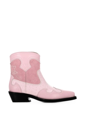GANNI panelled Western ankle boots - Pink