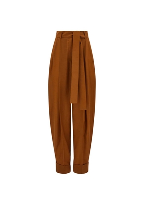 Ferragamo barrel-leg trousers - Brown