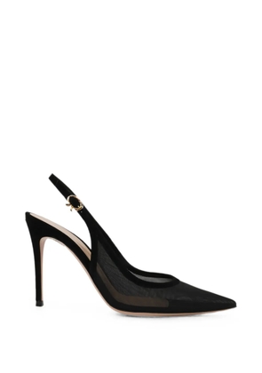 Gianvito Rossi Organza mesh slingback pumps - Black