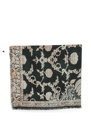 Pierre-Louis Mascia floral-jacquard fringed scarf - Black