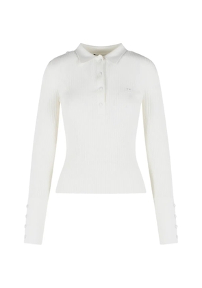 Courrèges ribbed-knit polo shirt - White