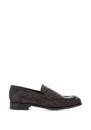 Lidfort snakeskin-effect loafers - Brown