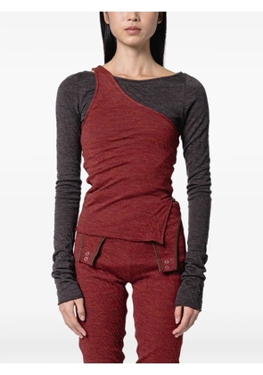 Muller Of Yoshiokubo layered crinkle-jersey top - Grey