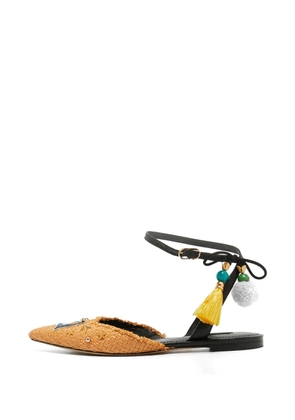Dolce & Gabbana Pre-Owned anchor-patch slingback flat pumps - Neutrals