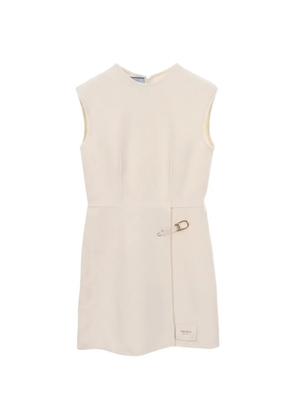 Prada Pre-Owned logo-patch mini dress - Neutrals