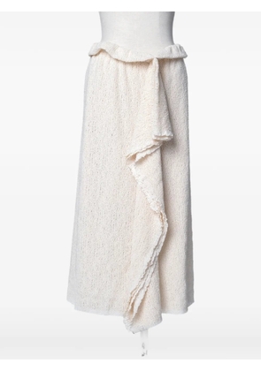 Muller Of Yoshiokubo side-fringe elasticated-waist midi skirt - White