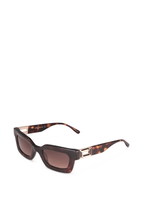 Lancel tortoiseshell-effect rectangle-frame sunglasses - Brown