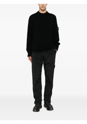 Stone Island logo-patch ribbed-trim sweater - Black
