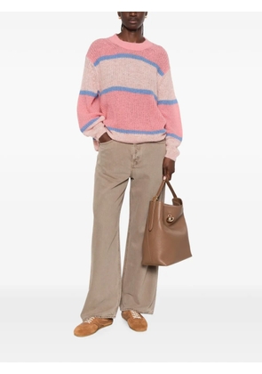 Closed striped sweater - Pink