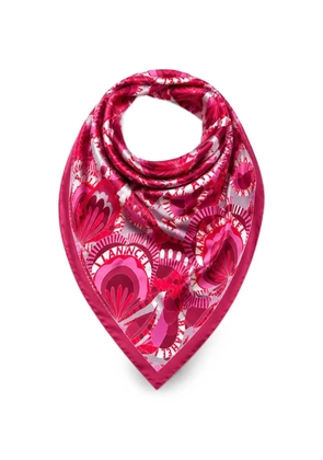 Lancel graphic-print silk scarf - Pink