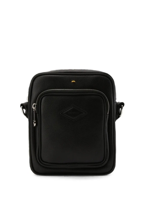 Doucal's logo-patch messenger bag - Black