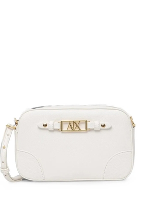Armani Exchange logo-plaque shoulder bag - White