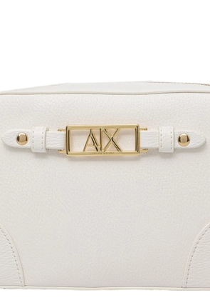 Armani Exchange logo-plaque shoulder bag - White