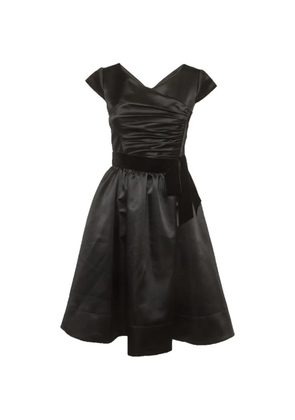 Armani Vintage draped velvet-trimmed mini dress - Black